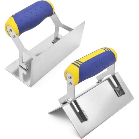 Stainless Steel Corner Trowel, 2 Pack Stainless Steel Corner Trowel, Corner Trowel for Plaster Work, Corner Trowel with Soft Handle (1/5)
