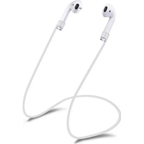Bracelet anti-perte en silicone pour Apple iPhone AirPods - Blanc (1/4)