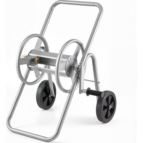 Chariot Enrouleur de Tuyau d'Arrosage Dévidoir Mobile Capacité 53m Roues PU Manivelle Acier Thermolaqué (1/5)