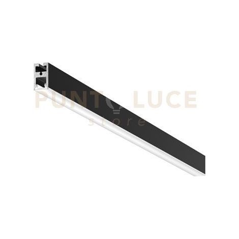 BLED P- PROFILO IN ALLUMINIO SEZIONABILE CON DIFFUSORE AD INCASTRO BIANCO PARETE/SOFFITTO/SOSPENSIONE MT2 COLORE NERO