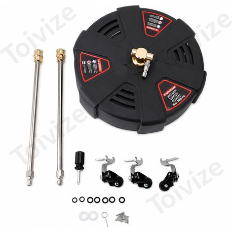 Toivize Pro, lavasuperfici da 13 pollici, 2500 PSI, in acciaio inossidabile con 3 ruote per patio e vialetto. (1/5)