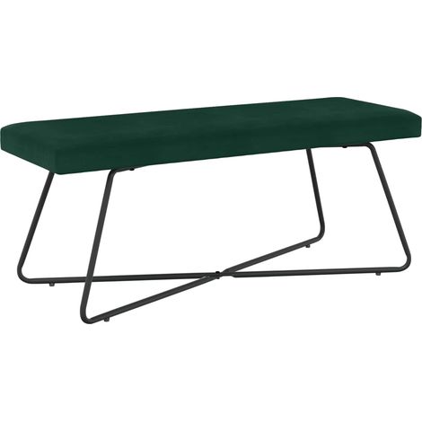 panchina Verde Scuro 110 x 40 x 45 cm Velluto vidaXL