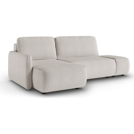Ecksofa mit Bettfunktion Rezzo, Stauraum, verstellbar, abnehmbare Kissen, 229x148 cm, Hellbeige