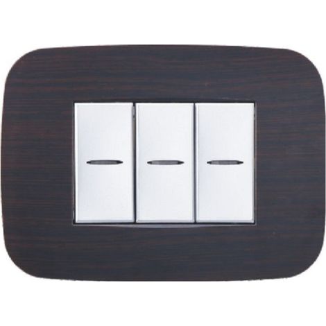 Placca Futura 3 4 6 Moduli Legno Wenge' Compatibile Con Bticino Axolute