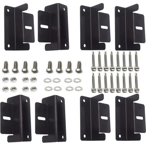 Z-bracket for solar module with nuts/screws, solar panel mounting bracket for boat, camper van, caravan, Z-bracket for roof mounting of solar panels, 8 pieces black (1/5)