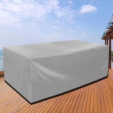 Gartentischabdeckung 1709470cm Schutzhülle für Gartenmöbel Strapazierfähige Gartenliegeabdeckung 210D Oxford wasserdichtes Gewebe UV-beständige Gartenmöbelplane (Grau) (1/5)