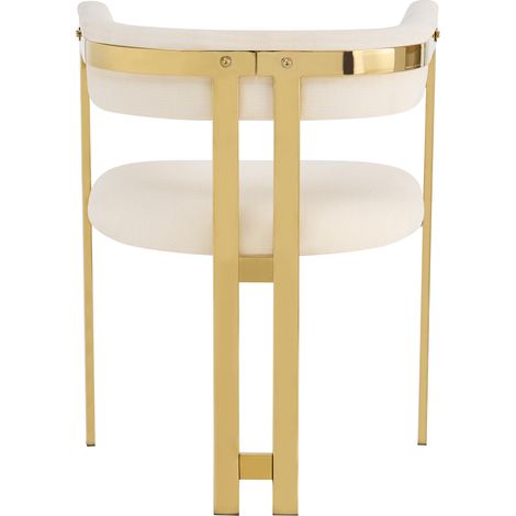 Set 4 sedie da pranzo in chenille beige e oro OKMYHOME (1/2)