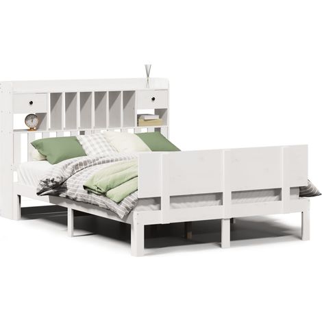 Maison Exclusive - Letto Libreria senza Materasso Bianco 150x200 cm Legno di Pino