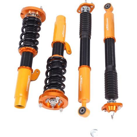 Sospensioni coilover per BMW E46, smorzamento regolabile su 24 livelli, altezza da terra regolabile, molle elicoidali ad alta rigidità. (1/5)