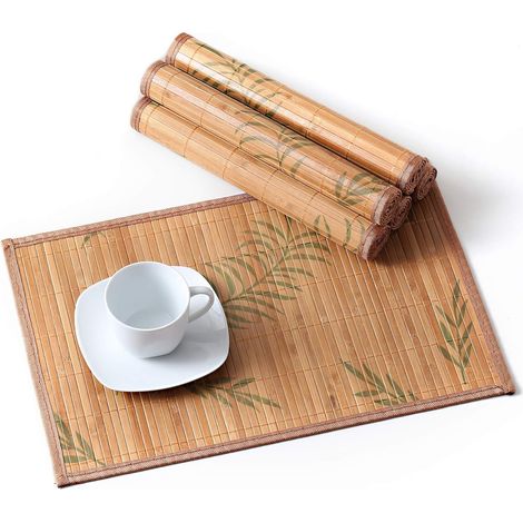 Set de table en bambou 6 pièces, lavable, antidérapant et résistant à la chaleur. (1/5)