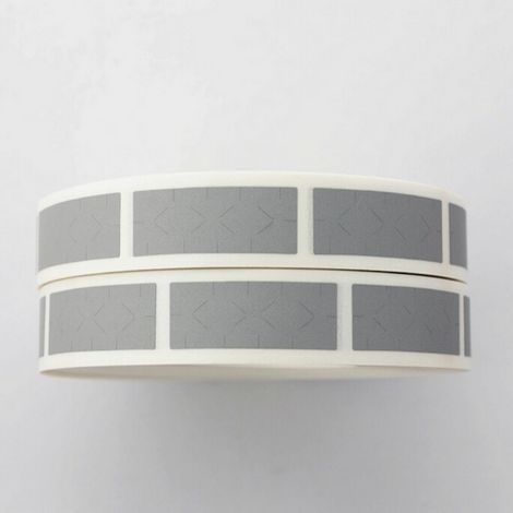 Label Scratch off/gratta e vinci colore silver su pvc adesivo rettangolare - Numero Pezzi: 100 pcs. - Modello: Rettangolo Zebrato - 6x15mm
