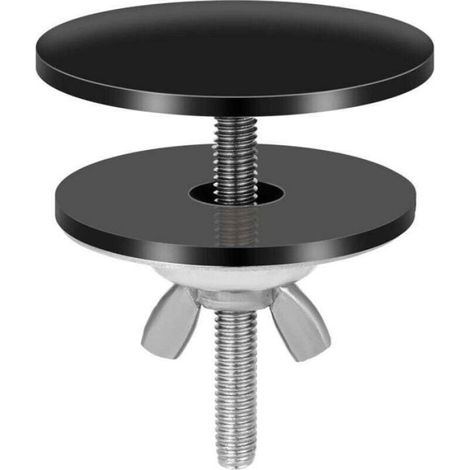 Couvercle Trou Robinet Noir, 5 cm, Acier Inoxydable, Cache Trou Évier Étanche, Bouchon de Trou de Cuisine Noir (1/4)