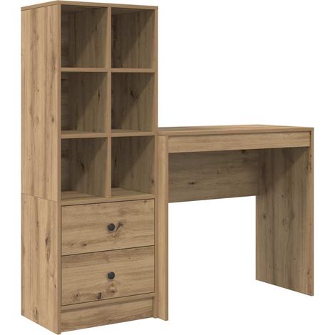 Bureau avec rangement 2 pcs,Table de travail,Table d'étude chêne artisanal 80 x 40 x 76 cm CFW97339 (1/5)