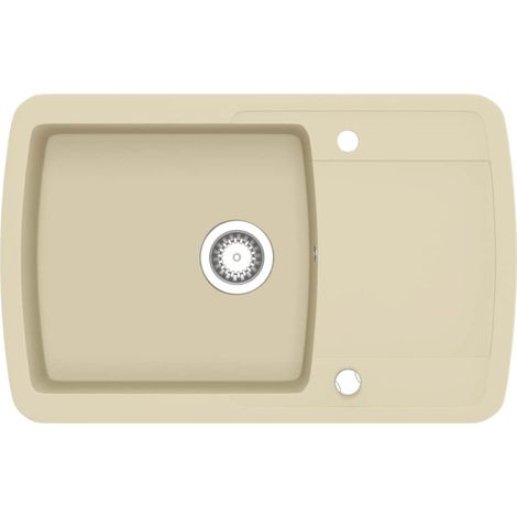 Granitspüle Einzelbecken Beige vidaXL (1/5)