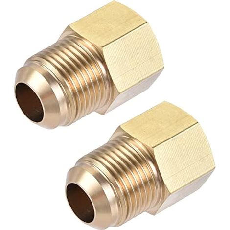 Raccord de tuyau en laiton, 2 pièces, mâle évasement SAE 1/2" x femelle filetage SAE 3/8", adaptateur pour climatisation