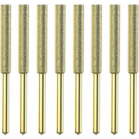 Affûteuse de chaîne pour tronçonneuse Meule d'affûtage diamantée plaquée titane, lime à scie électrique haute dureté, convient pour 8 affûteuses de scies électriques - 4,8 mm