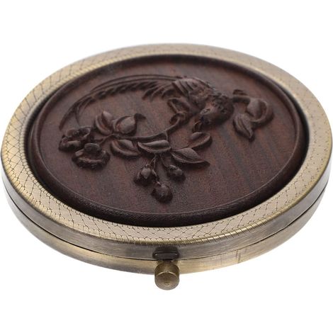 Miroir Double Face Pliant Miroir De Maquillage Bois Compact pour Voyages