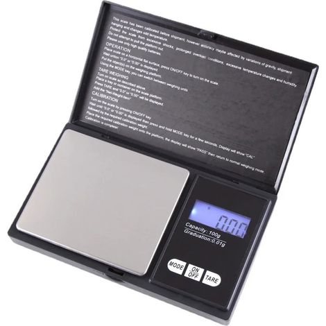 Balance de cuisine numérique portable, format de poche, 200 g x 0,01 g, mini balance de bijoutier avec écran LCD, piles incluses. AQUAFORGE (1/2)