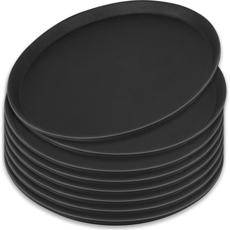 Lot de 8 Plateaux, Plastique Antidérapant, Bords Surélevés, Restaurant, Maison (1/5)