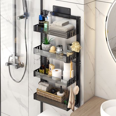 4 Tier Hanging Door Adjustable Shower Caddy Shelf (1/4)