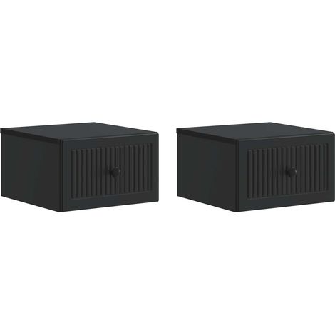 Maison Exclusive - Cabinet de chevet mural 2 pcs Noir 33 x 34,5 x 20 cm (1/5)