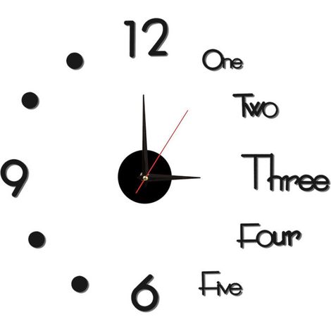 Wall Pendulum,Size:20cm - 50cm(Self-adjustable),Modern Fashion Wall Pendulum Frameless Wall Clock 3D Mirror Sticker Home Decoration Mute Wall Clock