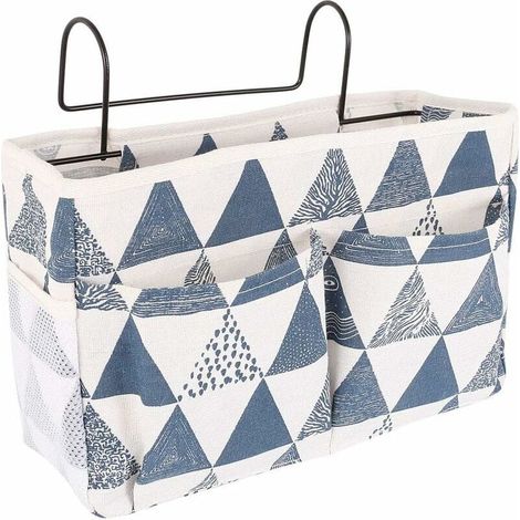 Estante colgante para cama alta, organizador de lona impermeable para cama alta, bolsa de almacenamiento para libros, teléfono y control remoto (D) (1/5)