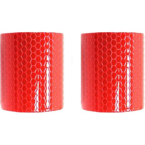 Ruban réfléchissant haute intensité auto-adhésif, imperméable, pour signalisation de sécurité, 50 mm x 3 m, 2 rouleaux, rouge (1/5)
