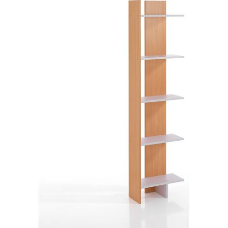 Libreria a colonna effetto legno bianca cm. H.170 x L.41,5 x P.21,5