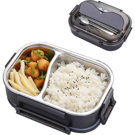 Boîte à déjeuner isolée en acier inoxydable 304 – Conteneur étanche 1000ml – Couvercle avec fente pour baguettes – Compatible micro-ondes et lave-vaisselle (1/4)