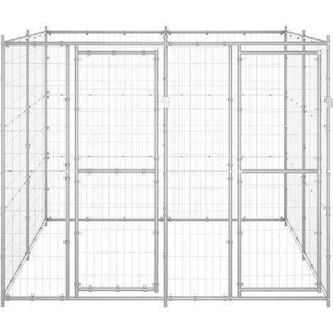 Maison Exclusive - Perrera de exterior de acero galvanizado 4,84 (1/5)