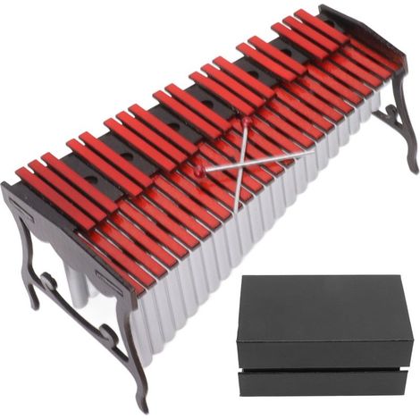 Miniature Marimba en Bois pour Maison de Poupée, Instrument Musical Décoratif Réaliste, Accessoire de Décoration pour Miniature (1/5)