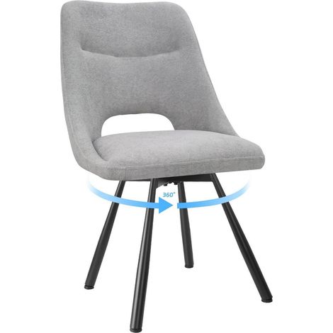 Drehstuhl 360° drehbar, Kaschmir-Stoff, ergonomisch, grau, 1er Set (1/5)