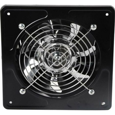 Ventilateur permanent, extracteur d'air mural 40 W, diamètre de perçage 150 mm, pour cuisine et salle de bain (noir) - RWA (1/5)