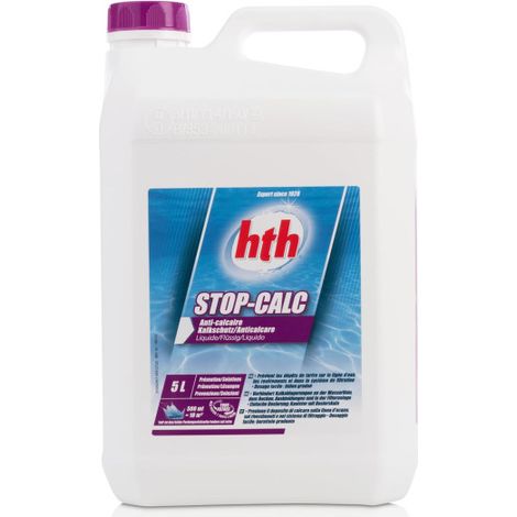 Anti-calcaire liquide hth STOP-CALC 5 litres – Prévention tartre et dépôts métalliques – Excellent pouvoir de solvant – Non moussant