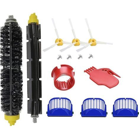 Kit di ricambi per aspirapolvere robot iRobot Roomba modelli da 600 a 691: 3 filtri, 4 spazzole laterali, realizzati con materiali ecocompatibili. (1/5)
