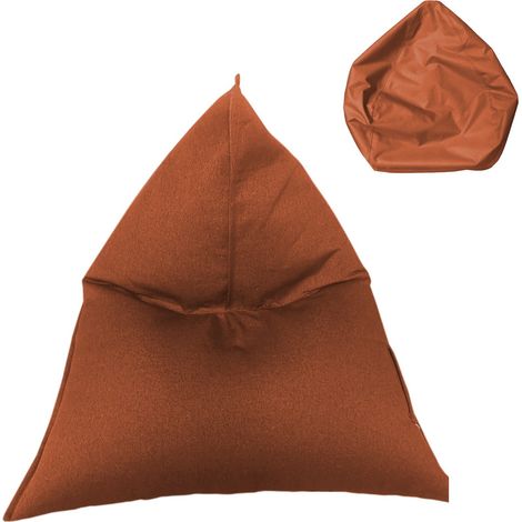 Rebecca Mobili Funda de Puf Pera Vacío Naranja Cremallera Poliéster 50x110x130 (1/5)