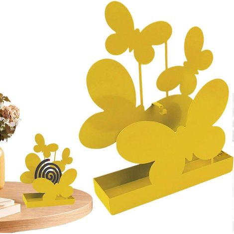 Porte-spirale anti-moustiques, porte-spirale anti-moustiques papillon en acier inoxydable, porte-encens pour spirale anti-moustiques, pour la maison et le jardin (1/5)