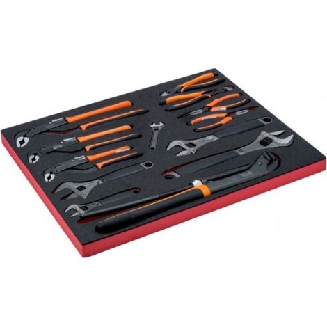 BAHCO - Jeu de pinces/clés, module mousse 3/3 Fit&Go - 13 pcs