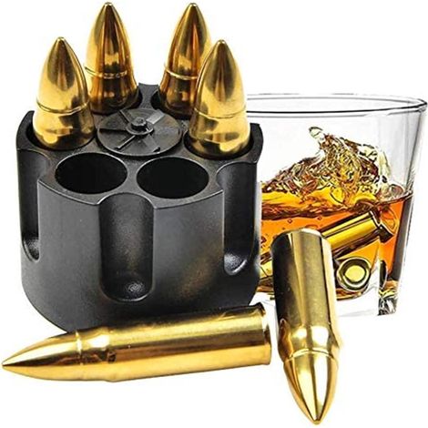 Coffret Cadeau 6 Pierres à Whisky Réutilisables. Moule à Glaçons en Acier Inoxydable avec Socle. Cubes de Refroidissement pour Spiritueux. Accessoire Barman pour Apéritif (1/5)