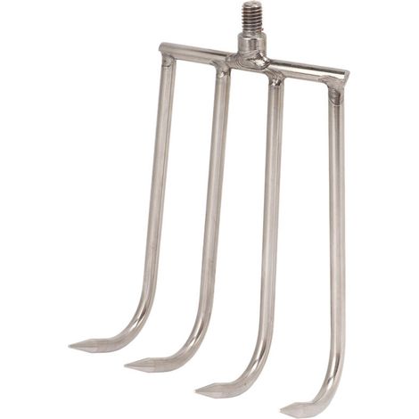 Râteau à Main Portable 4 Dents en Acier Inoxydable avec Embout Fileté 8mm pour Pêche et Désherbage Aquatique (1/5)