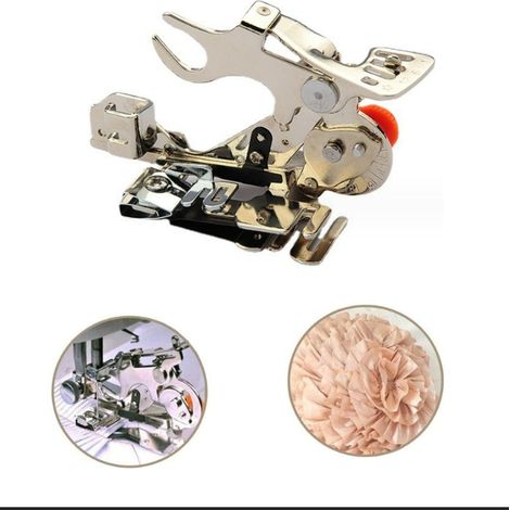 Un pied presseur pour machines à coudre à plisser, compatible avec les machines à coudre à jambe basse de marques telles que Singer, Brother, Babylock, Viking, Janome et Kenmore, pour créer des plis (1/3)