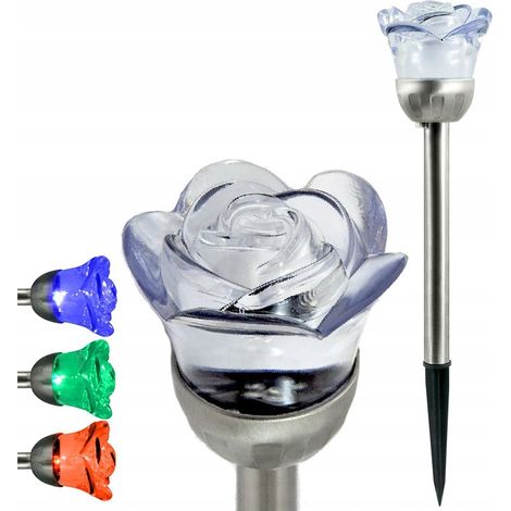 Solar-LED-Gartenleuchte ROSE Einsatz Kaltweiß + RGB IP44 1 Stück. (1/5)