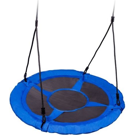 Columpio Nest azul de poliéster 600D Columpio de 95 cm de diámetro con cuerdas