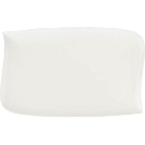 Lot de 6 Assiettes Plates Rectangulaire "Vague" 33cm Blanc (1/2)