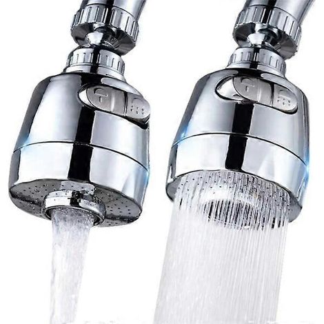 Adaptateur 360° pour robinet avec douchette - compatible avec les robinets de cuisine et les robinets d'angle argentés (1 pièce) (1/5)
