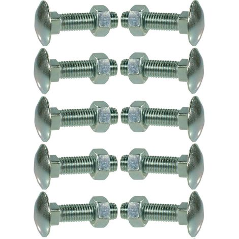 Cyclingcolors – Lot de 10 vis à tête bombée DIN 603 M8 x 16mm – Acier zingué qualité 4.6 – Collet carré pour fixation robuste - DIN 603 EN (1/2)
