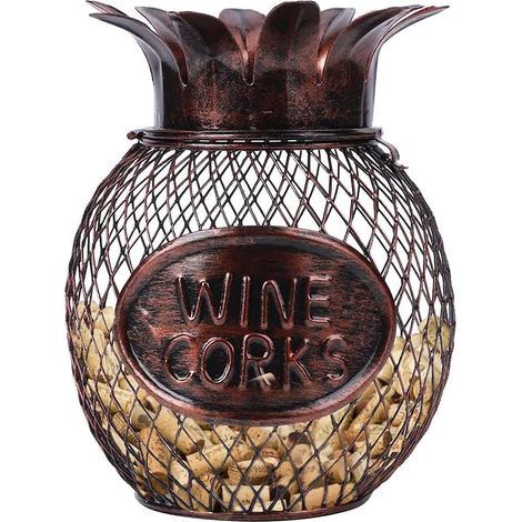 Tirelire décorative en forme d'ananas, avec compteur de pièces et compartiment pour collectionner les bouchons de liège.-AquaForge (1/5)