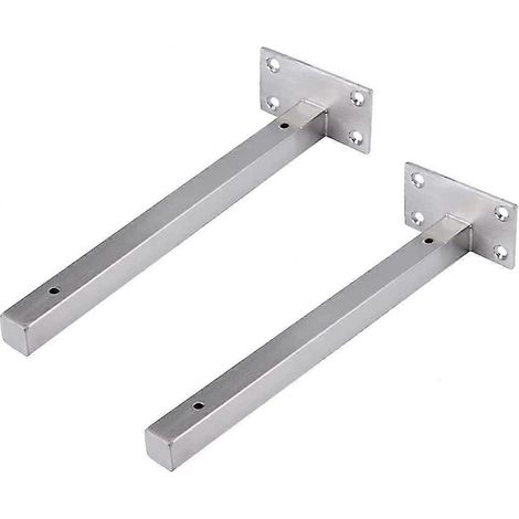 Supports d'étagère 15 cm, 2 pièces, supports muraux industriels invisibles de style vintage, supports en métal argenté avec vis (1/5)