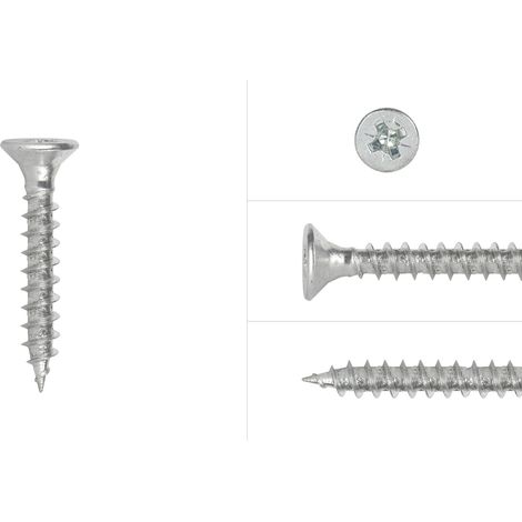 Spanplattenschrauben Verzinkt 4 x 30 mm Pozidrive Vollgewinde -